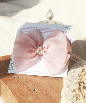 Peach Statement Bow Hairclips 