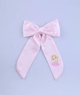 Pink Princess Bow Hairclip For Girls