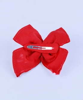 Red Beaded Bow Hairclip For Girls