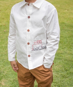 Chuk Chuk Embroidered Formal Shirt - White