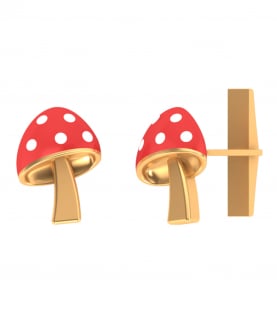 Cciki Musive Mushroom With Dots Cufflink In Sterling Silver