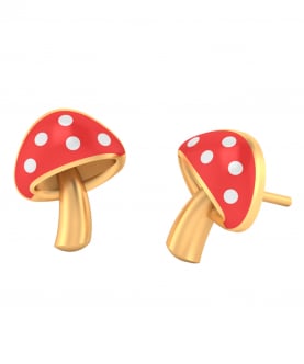 Cciki Dotted Musive Mushroom Ear Studs In Sterling Silver