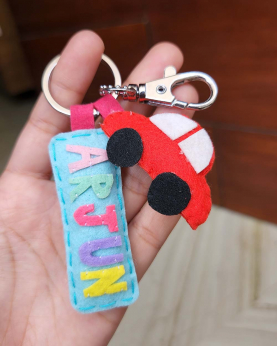 Character With Name Keychain-Car 