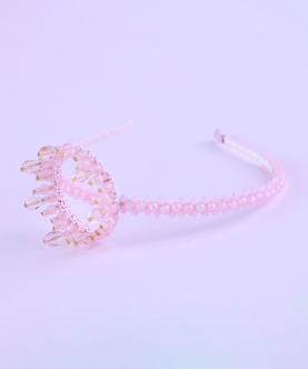 Crown Shaped Beaded Hairband With Crystal Embellishments