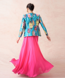 Ayra Chanderi Silk Jacket With Blouse And Ombre Lehenga