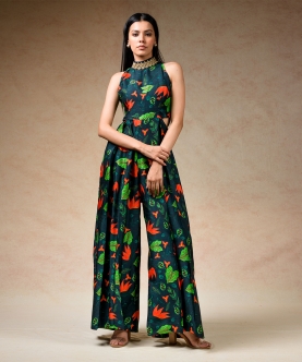 Hand Embroidered Flared Jumpsuit