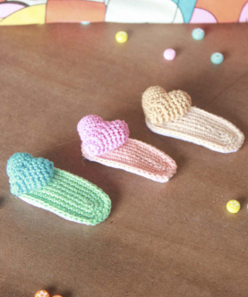 Handmade Crochet Set of 3 Heart Clips