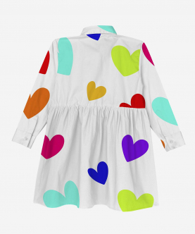 Candy Swirl Shirt Dress Multi-Colour Hearts