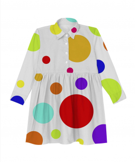 Candy Swirl Shirt Dress Multi-Colour Polka