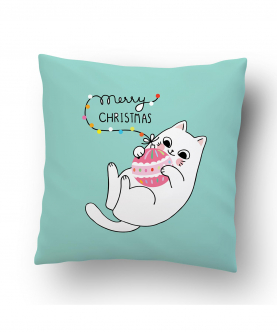 Personalised Christmas Cat Cushion Cover