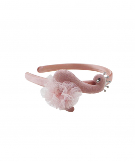 Dusky Pink Swan With Silver Crown Alice Band