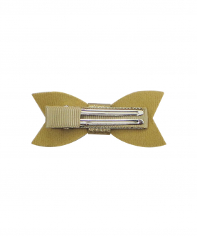 Leatherette Gold Bow Alligator Clip