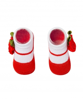 Rosy Red Socks And Cap Set