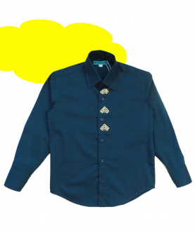 Dark Blue Shirt With Swaroski Motif