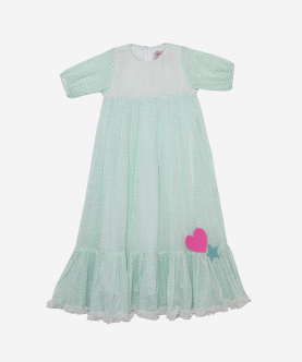 Day Dreamer Dress Mint Green With Tiny Hearts