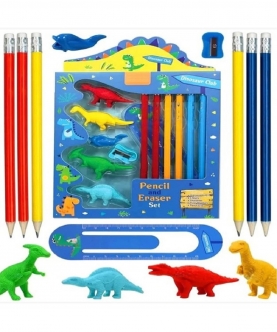 Dinosaur 13 In 1 Pencil Eraser Ruler Sets Stationery Kit