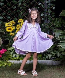 Chelsea Embroidery Lavender Dress