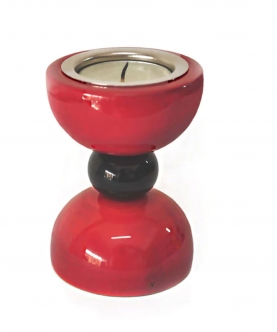 Vibha Hour Glass Candle Holder Red