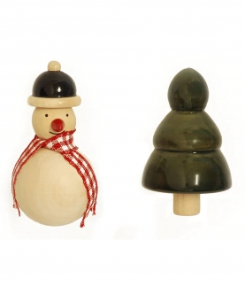 Handmade Snowman And Xmas Tree Fridge Magnet