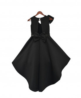Black Lycra Flower Dress