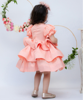 Peach Sequence And Tassel Frock