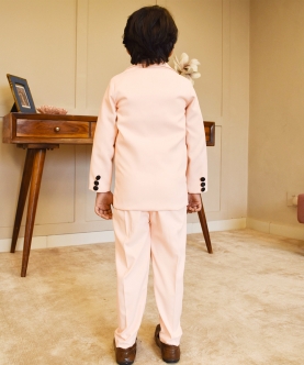 Peach Coat With Shirt And Pant