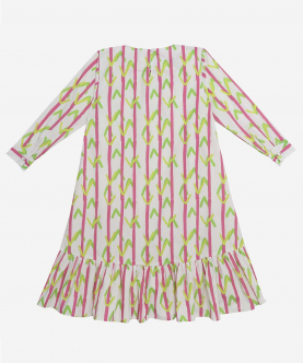 Field Of Dreams Dress Pink Stripes With V`S