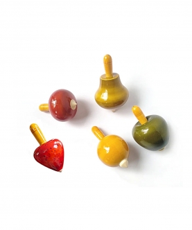 Fruit & Vegetablespinningtops Asstd Set Of 5 Toy
