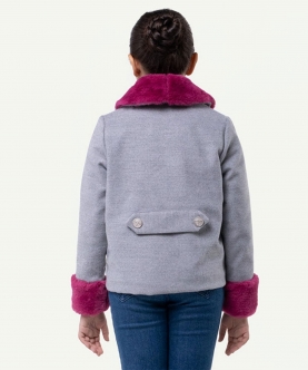 One Friday Grey Haven Overcoat For Kids Girls