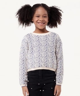 Kids Girls Grey Knitted Viscose Sweater