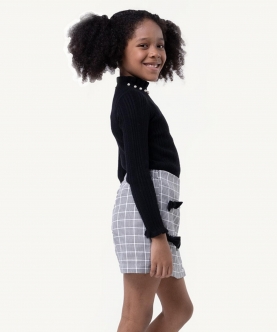 One Friday Checkered Whispers Mini Skirt For Kids Girls