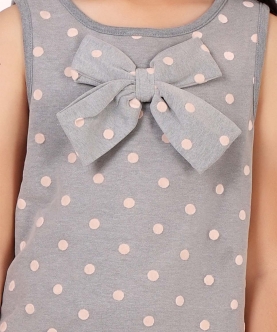 Grey and pink polka dot dress