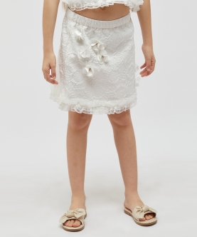 Off White Lace Skirt