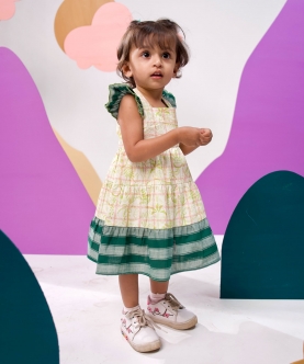 Jungle Gym Printed Cotton Tiered Dress