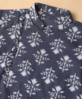 Grey Motifs Kurta Pajama Set 