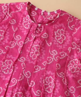 Pink Bandhej Leheriya Suit Set 