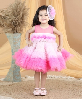 Party Wear Dress With Tail And Fur On Neck