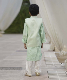Green Sequins Embroidery Jacket And Kurta Pant