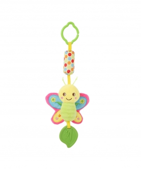 Butterfly Pink Hanging Musical Toy / Wind Chime With Teether