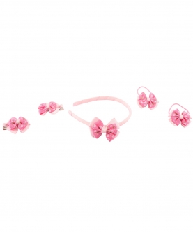 Polka Dot Pink Headband Set