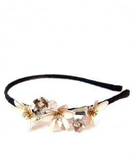 Silver Color Floral Woven Hairband