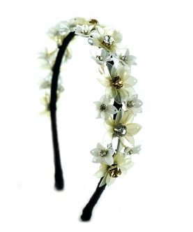 Silver Color Flower Partywear Hairband