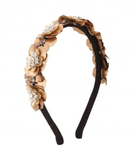 Golden Sequins and Crystal Embellished Woven Hairband