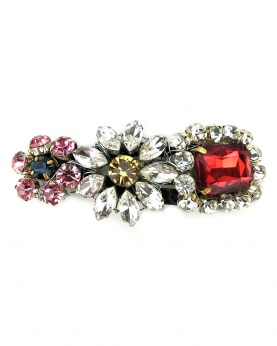 Multicolor Crystal Stones Embellished Tic Tac Hairclip