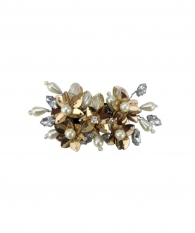 Gold & Silver color Sequins, Pearls, beads and Crystals Embellished Tic Tac Hairclip