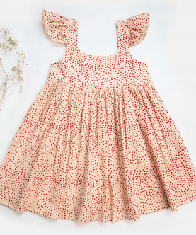 Assorted Polka Dots Frilled Cotton Frock 