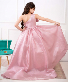 A Completely Magnifique Pink Off Shoulder Gown And Statement Bow