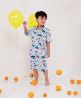 Chote Khwaab- Blue Co-Ord Set For Boys