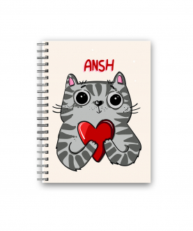 Personalised Cat Heart Wiro Diary 