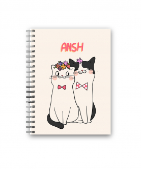 Personalised Cat Couple Wiro Diary